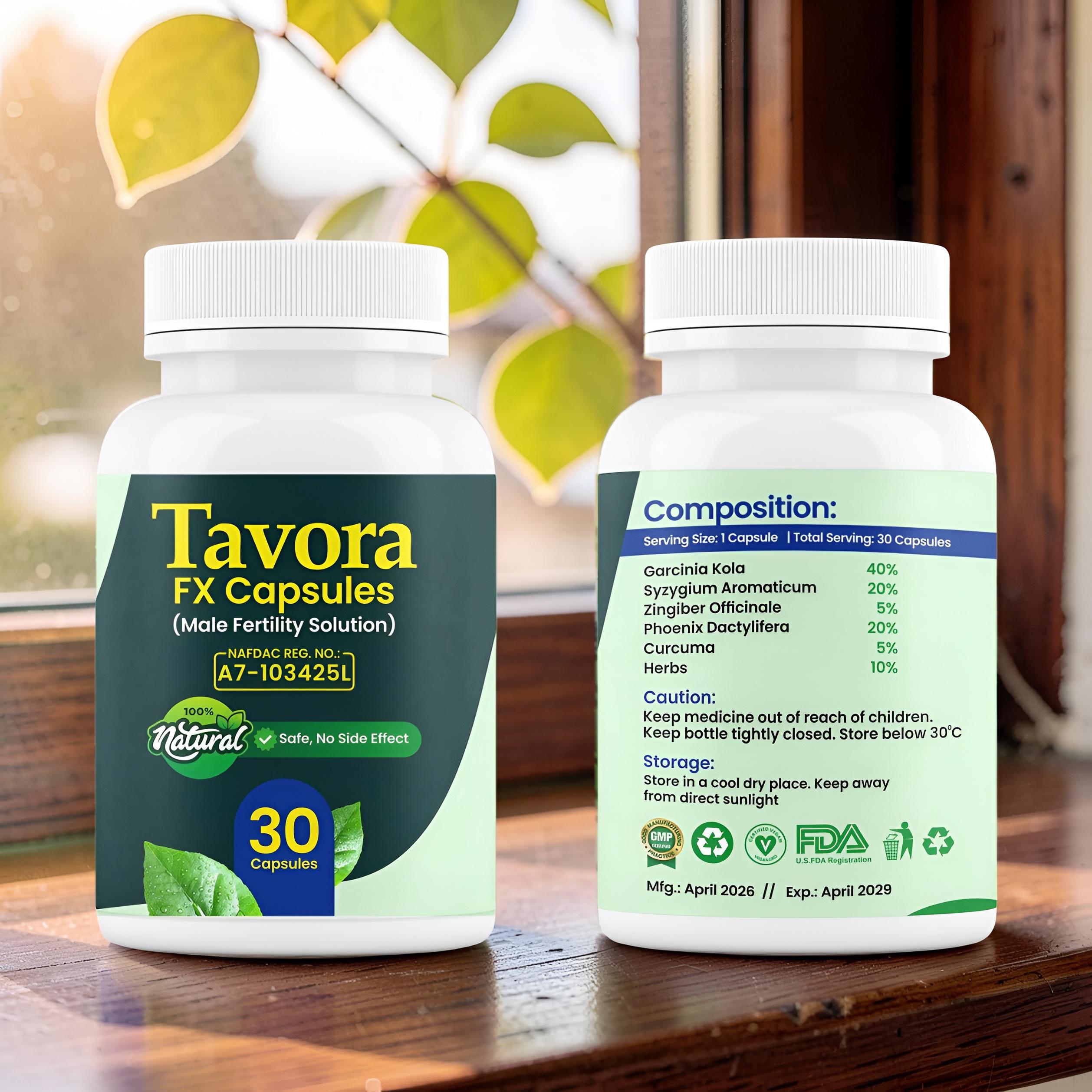 TAVORA FX Active Ingredients — NAFDAC Certified